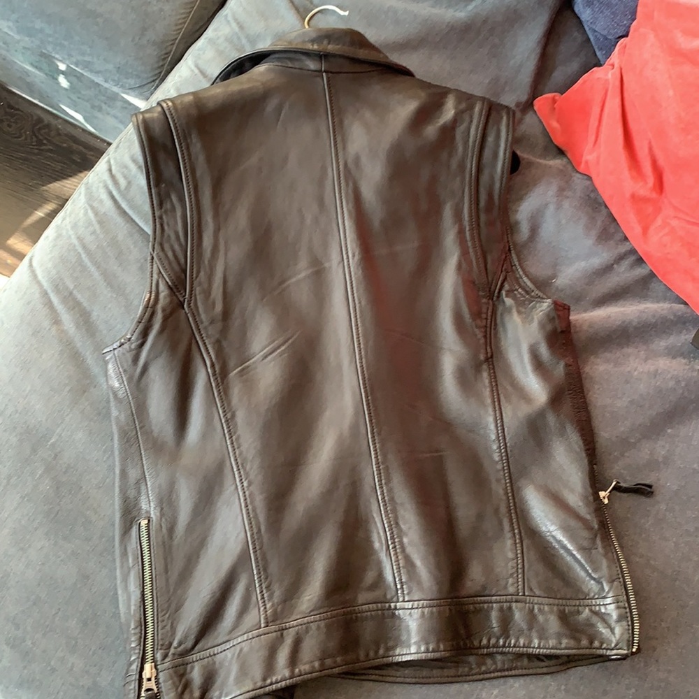 Treasure and Bond: Black Leather Moto Vest - Picture 6 of 6